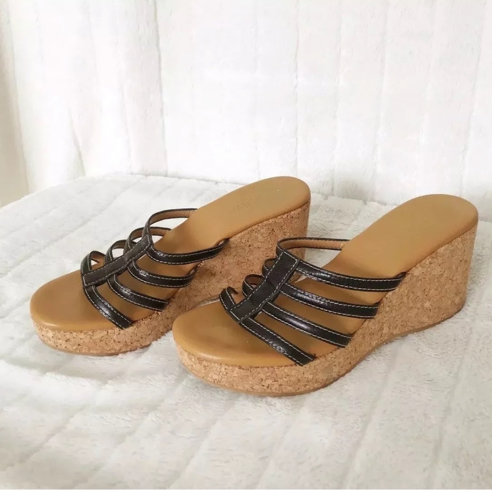 J. Crew Cork & Leather Wedge Sandals | Size 6